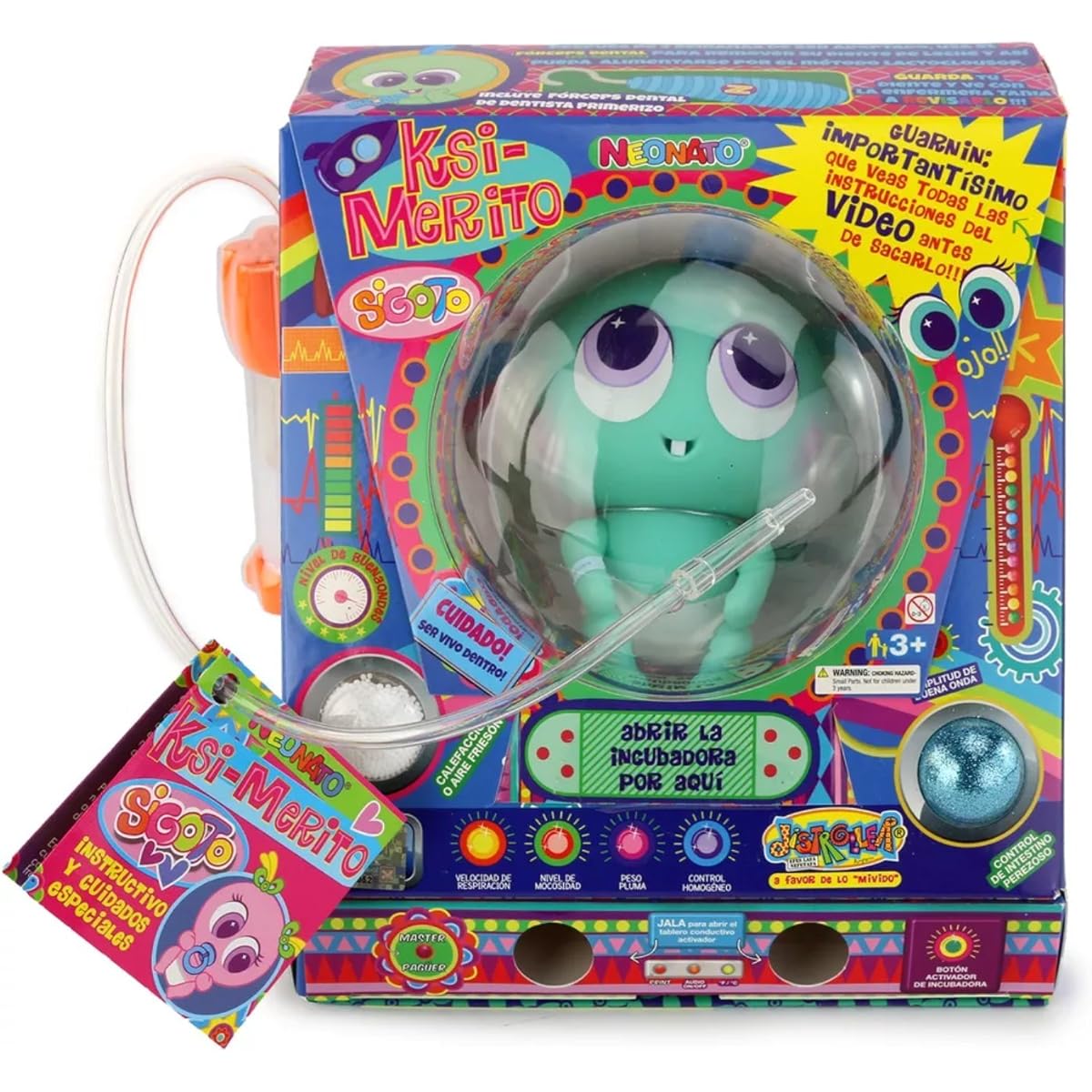 Distroller Ksimerito Nerlie Neonate Doll - Green Sigoto Güats - Spanish Instructions - Free Original Bag and Towel Included