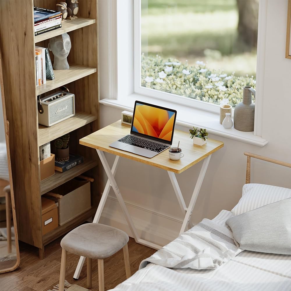 Cubiker Folding Desk Width 60cm Depth 40cm Computer Desk PC Desk 5 Minutes Assembly Simple Desk Natural