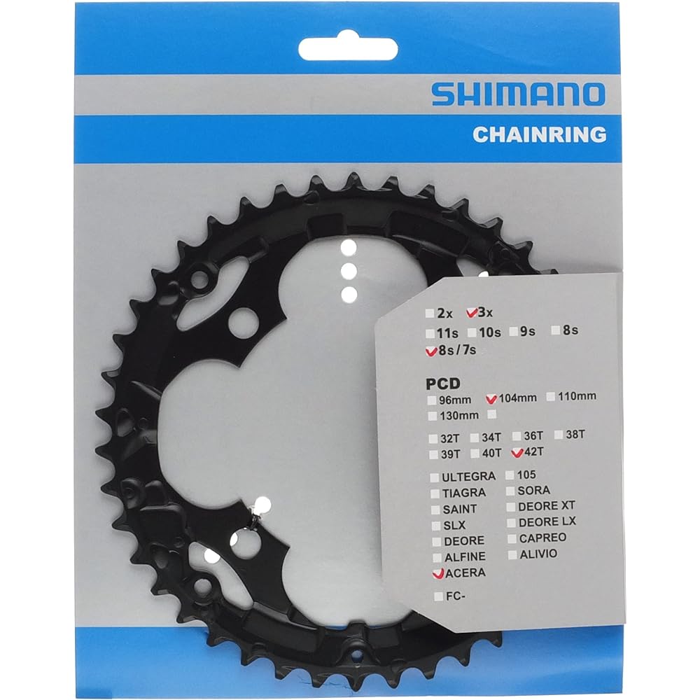 SHIMANO chain ring with spikes black Y1KN