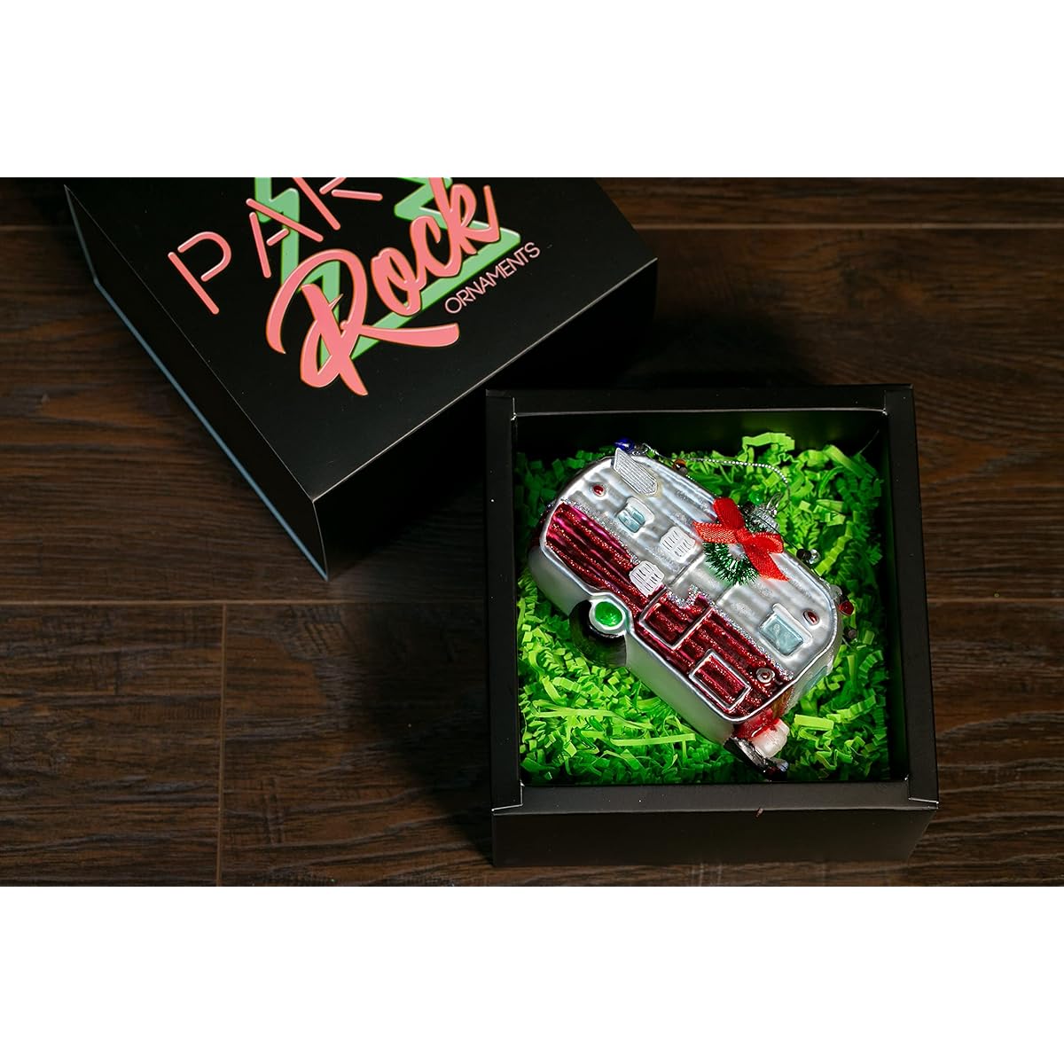 Party Rock | Camper Glass Ornament with Christmas Lights | Car & Car Collection