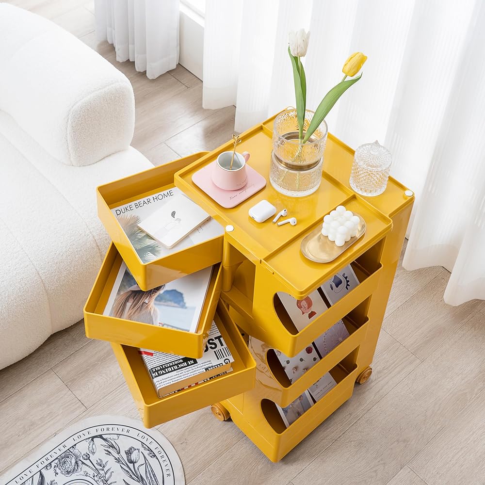 Organizer Replica Bobby Trolley Rotating Drawer Trolley 4 Tiers (Yellow B34)