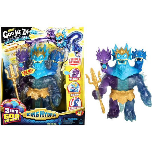 Heroes of Goo Jit Zu Deep Goo Seeking Hydra Figure Triple Attack 3in1 Goo Power Plus Light and Sound Battle Action!