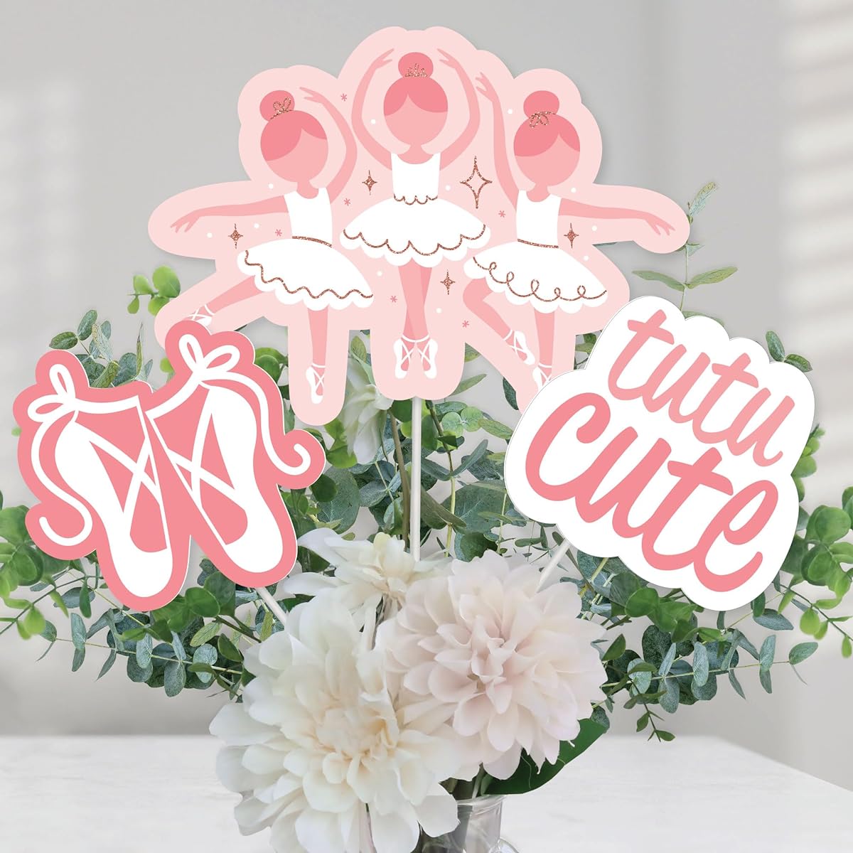 Big Dot of Happiness Tutu Cute Ballerina Ballet Birthday Party Baby Shower Centerpiece Stick Table Topper Set of 15