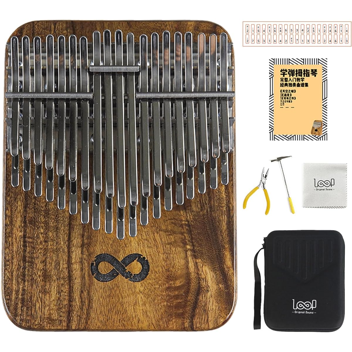 Loop 38 Key Kalimba, Professional Thumb Piano Kalimba, Chromatic Double Layer Thumb Piano, Solid Wood Soundboard, Ether Tone with Sustained Resonance, Thumb Piano Kalimba for Adult Enthusiasts Beginner Set Musical Instrument