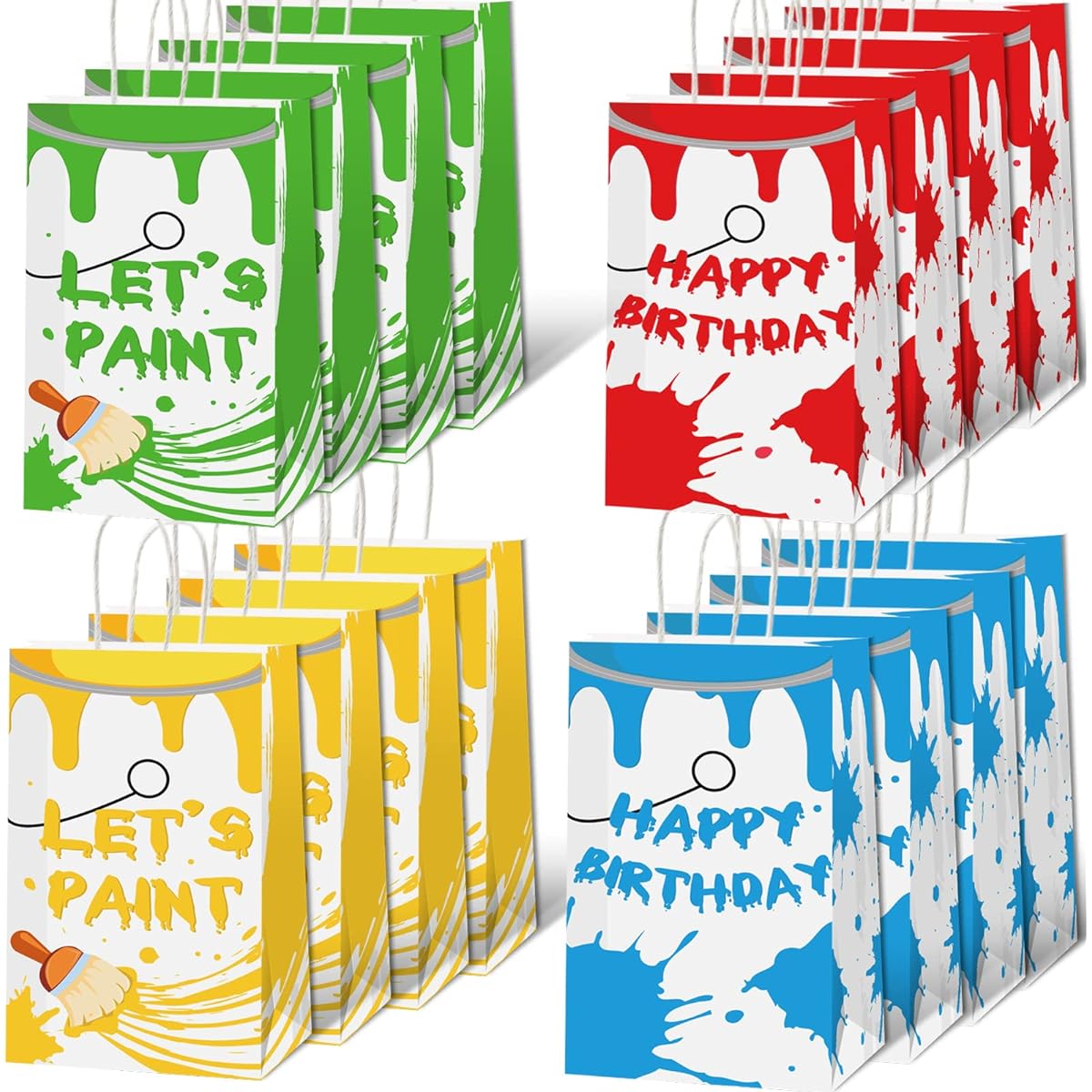 16 Pack Paint Bucket Party Bags Art Theme Birthday Party Painting Party Candy Favor Bags Supplies Gift Bags Premium Paint Party Supplies Decorations