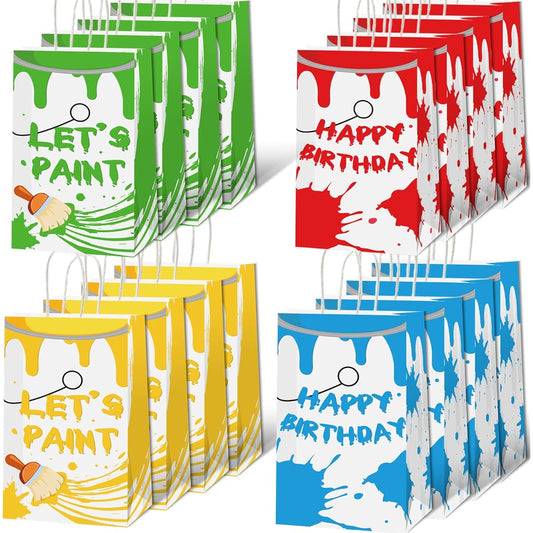 16 Pack Paint Bucket Party Bags Art Theme Birthday Party Painting Party Candy Favor Bags Supplies Gift Bags Premium Paint Party Supplies Decorations