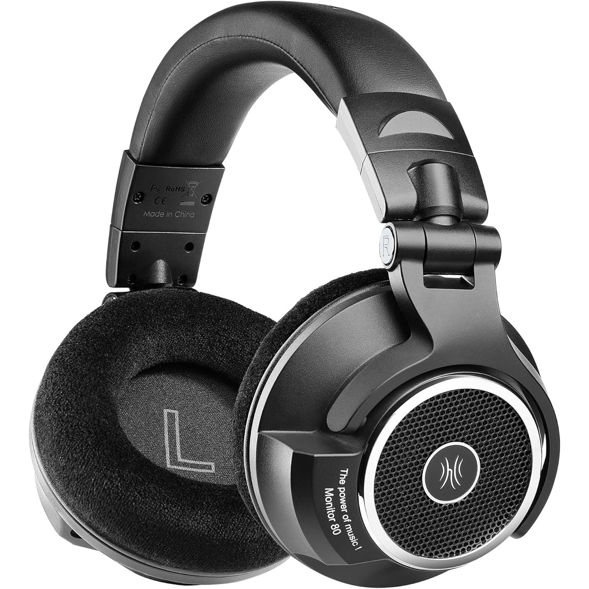 OneOdio Monitor80 Professional Monitor Headphones, Open Type, Wired, Open Air Headphones, 3.5mm 6.3mm Detachable Cable, Music Share, Studio, Instrument Practice, Digital Piano, DTM, Mixing