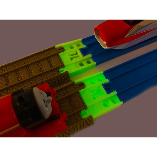 (Nitebrite) - TrainLab Plarail to Brown 2009 Trackmaster Train Track Adapters 2pcs (NiteBrite)