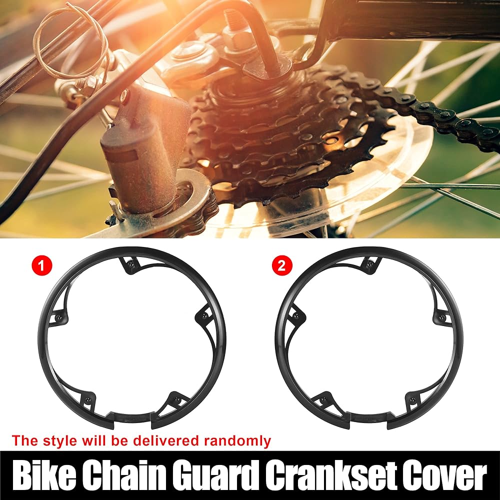X AUTOHAUX Bike Crankset Chainwheel Protective Cover Chainwheel Protective Cover 48 Teeth 10cm 5 Holes Black