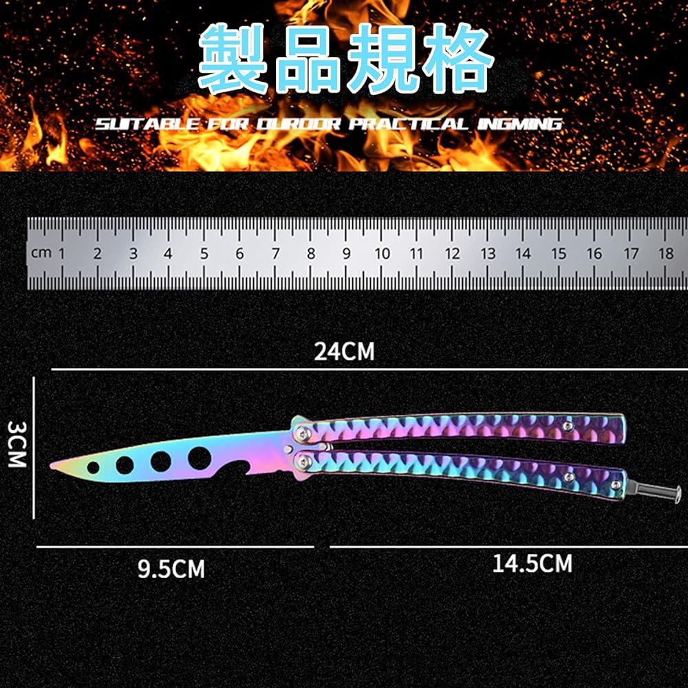 ALITOR Butterfly Knife for Practice Trainer for Training Folding Type for Flapping Fly Practice No Blade Survival Game Supplies G10 Handle Butterfly Knife Butterfly Practice Sword Beginner Adult All Steel Uncut Blade [C] (black)