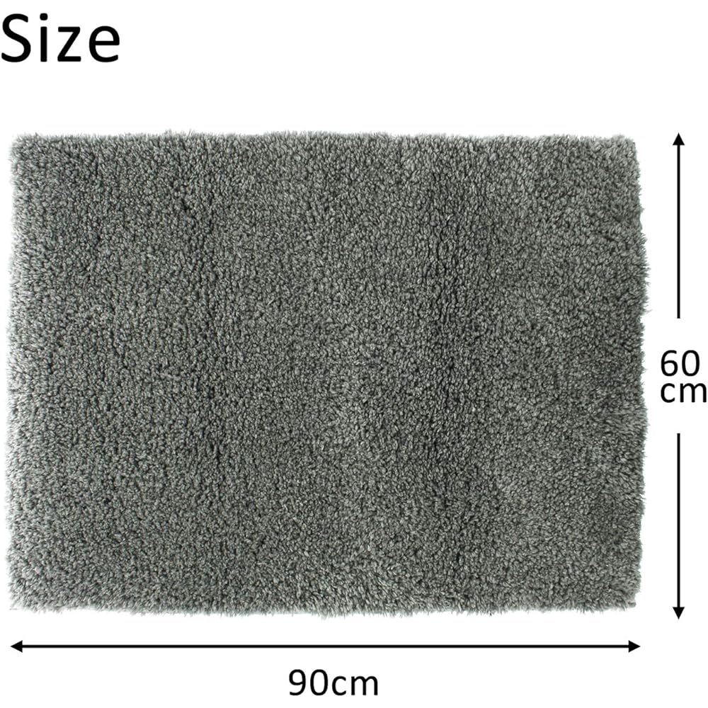 Hashizume Shoten Bathroom Foot Wiping Mat, Gray, Approx. 60cm x 90cm Cozy Up Bath Mat