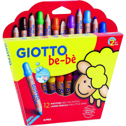 (12 Super Buntstifte) - GIOTTO BE-BE LEARNERS COLOURING PENCILS 12 SET with SHARPENER