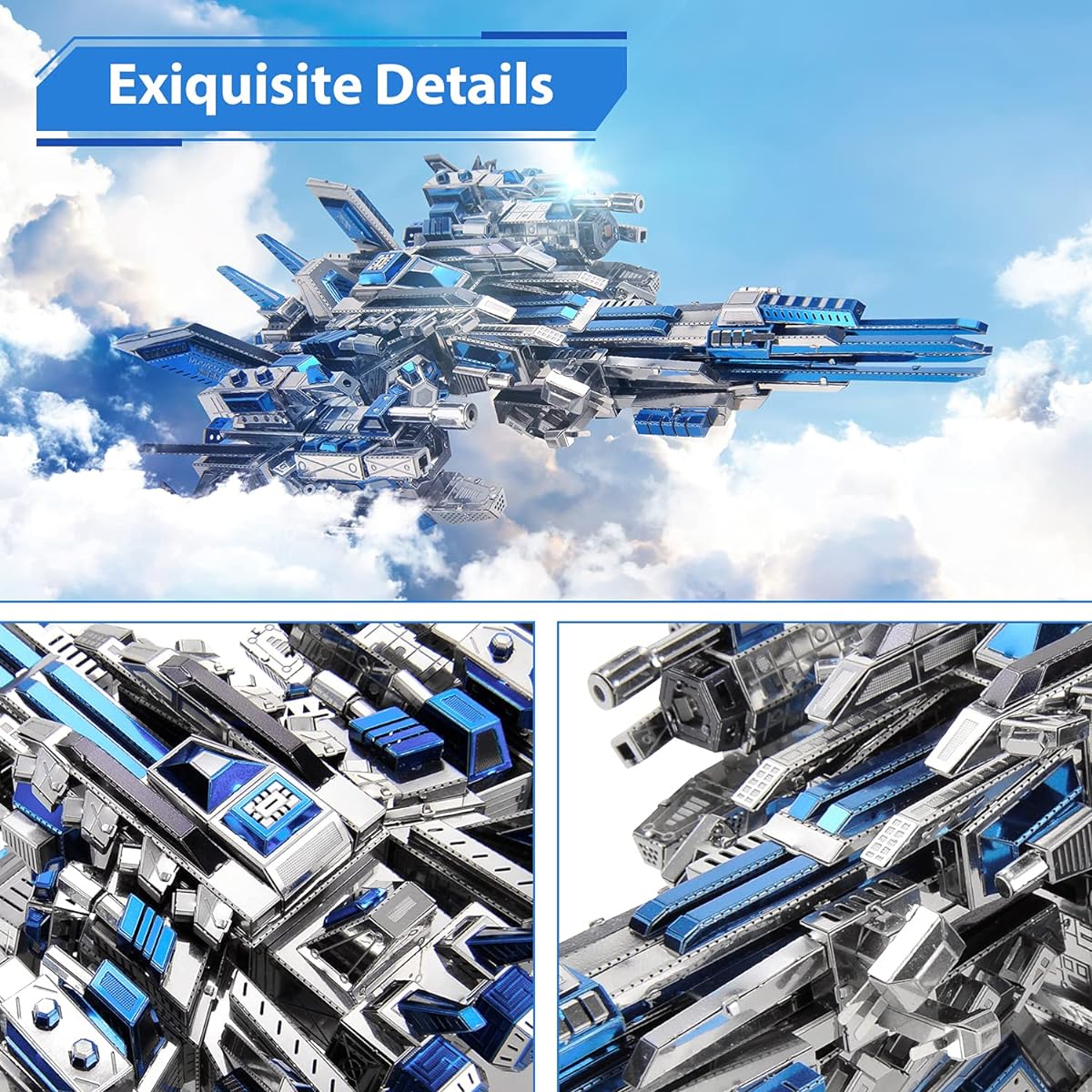 Microworld 3D Metal Puzzle - Mechanical Pilot 1 Spaceship Model Kit Adult Building Challenge 3D Puzzle DIY Handcraft Building Model for Teens - 355 Pieces