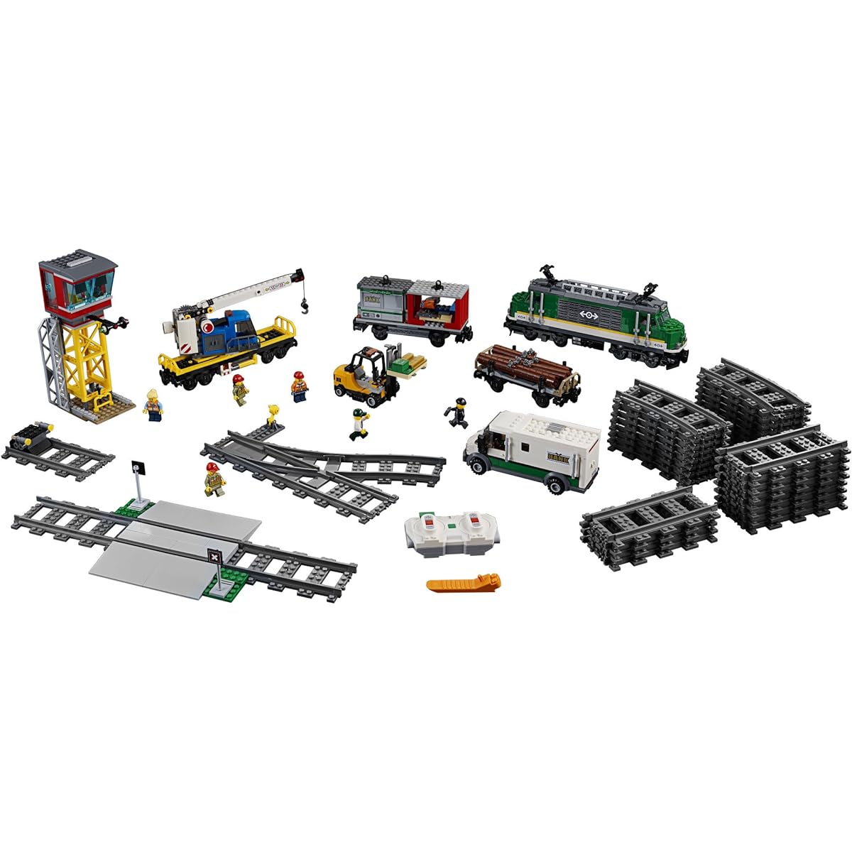 LEGO City Cargo Train 60198 Remote Control Train Building Set with Trucks, Top Gifts for Boys and Girls (1226 Pieces)