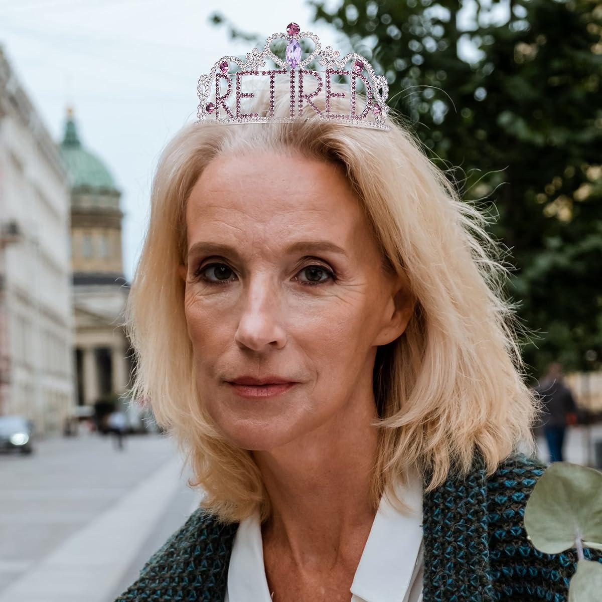 DORADREAMDEKO Retirement Party Decorations Set - Sparkly Sash + Purple Rhinestone Tiara Crown for Women, Great Gift Idea, Perfect for Christmas & Birthday!
