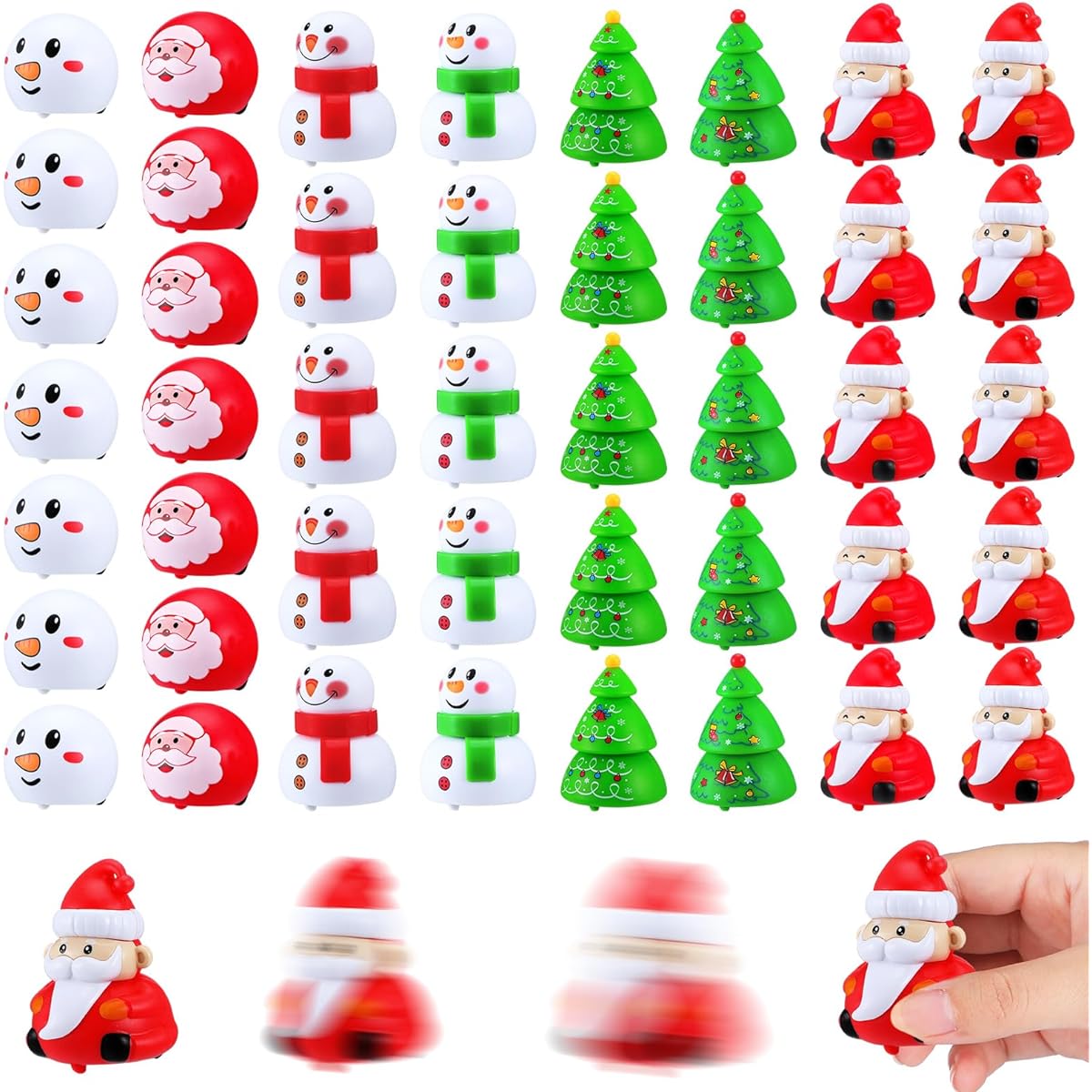 Libima 80PCS Christmas Pull Back Cars, 8 Fun Styles, Racing Christmas Toys, Trick or Treat, Friction Powered Small Cars, Christmas Party Favors, Bag Fillers, School Parties, Christmas Treats, Giveaways for Kids