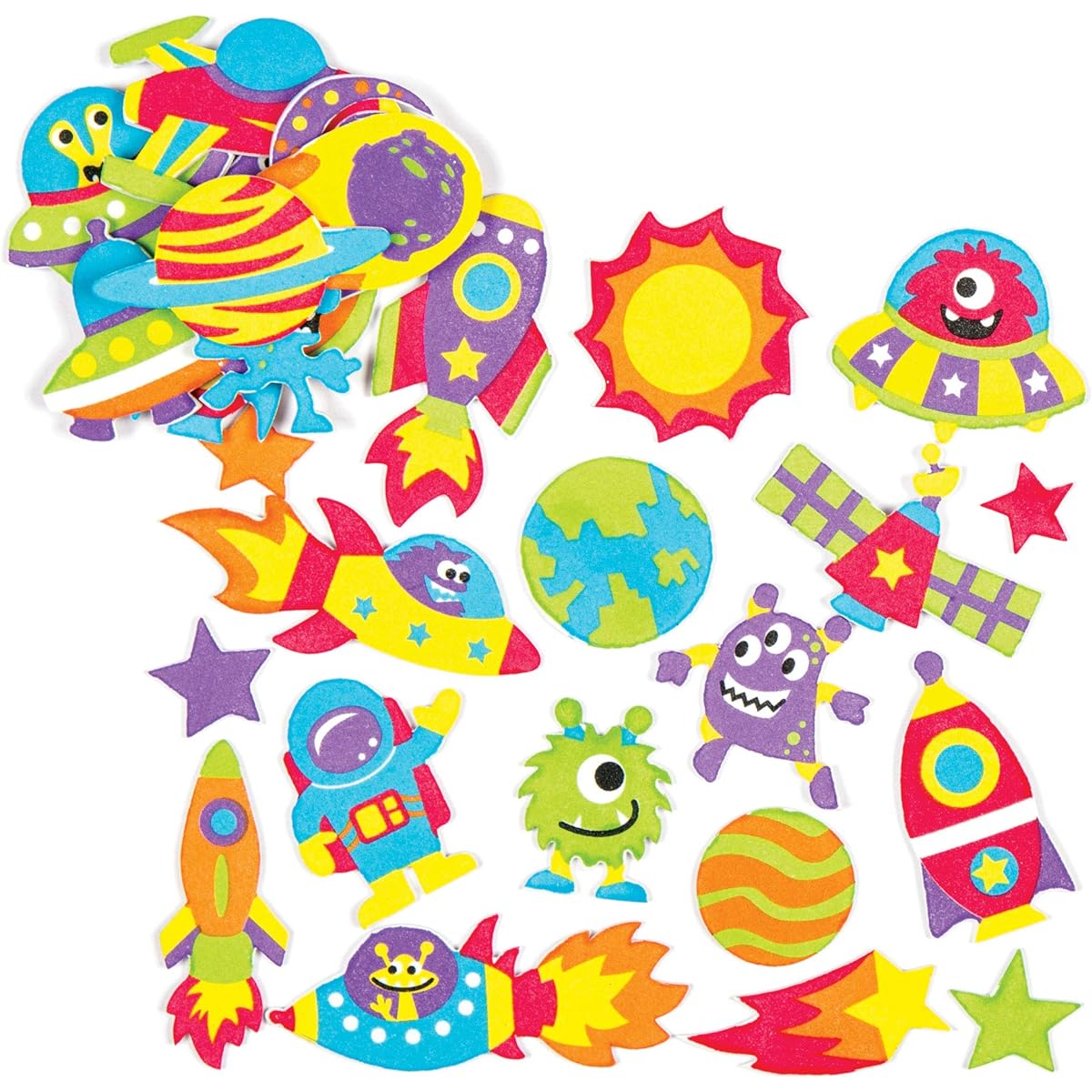 Solar System Friends Sponge Stickers (120 sheets) Great value pack for decorating crafts and handmade cards