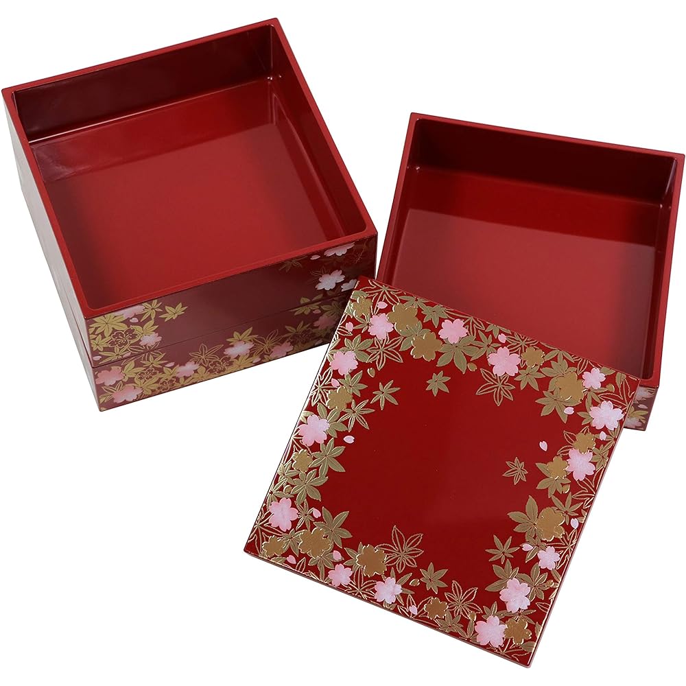 Osaka Choseido Jubako Shikishunju 3 Tiers 12cm Vermilion Yamanaka-nuri Original Cold Bag with Bonus Sports Festival New Year's Gift