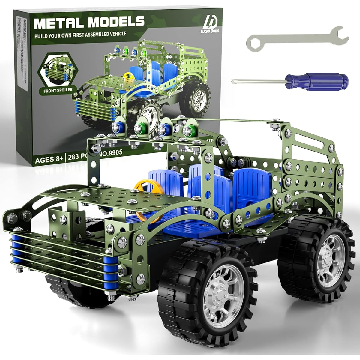 Lucky Doug Building Toy Model Truck Set - 283 Pieces STEM Projects for Kids Ages 8-12 Building Model Car Kit Toys for Boys Ages 8 9 10 11