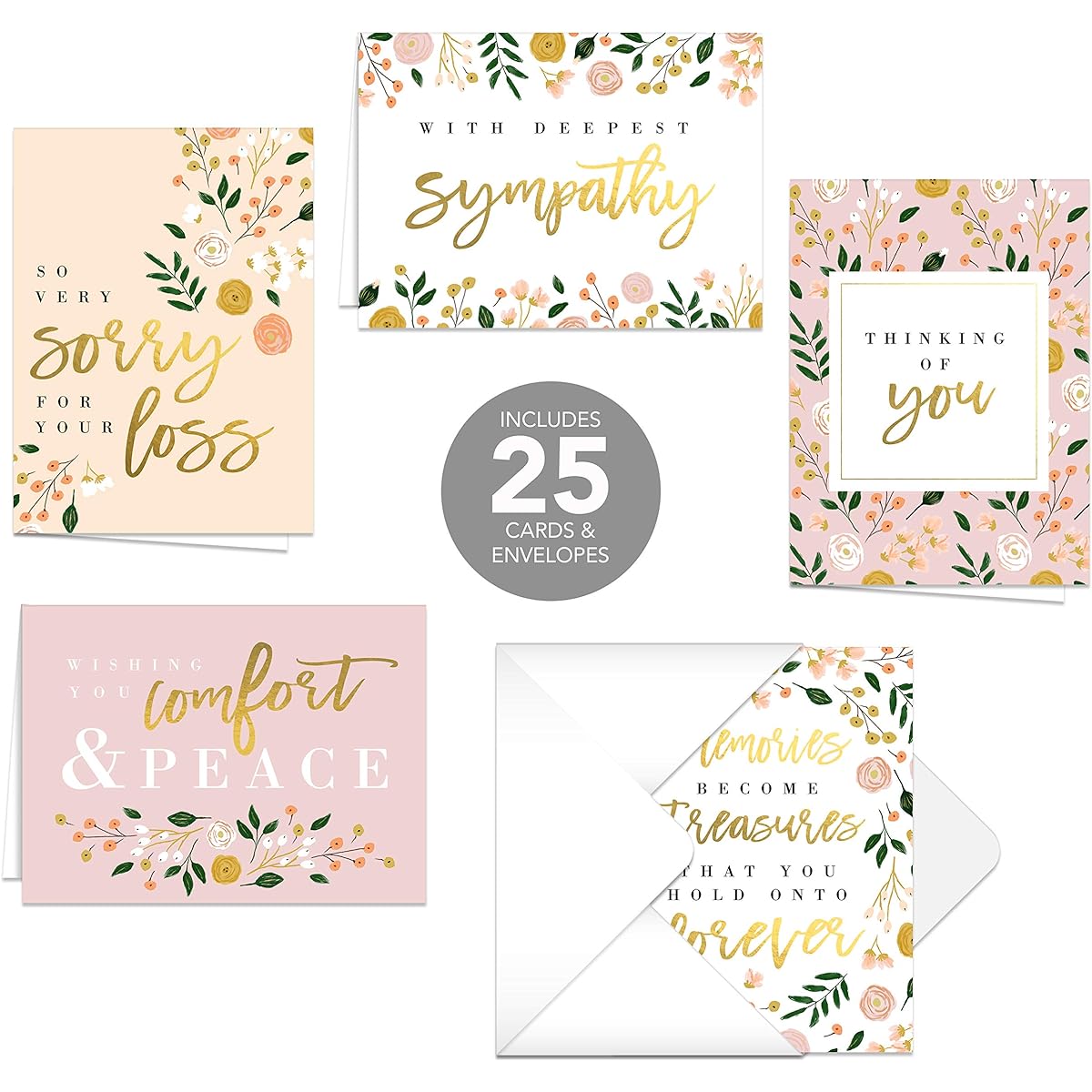 Modern Floral Sympathy Cards - 25 Floral Greeting Card Designs
