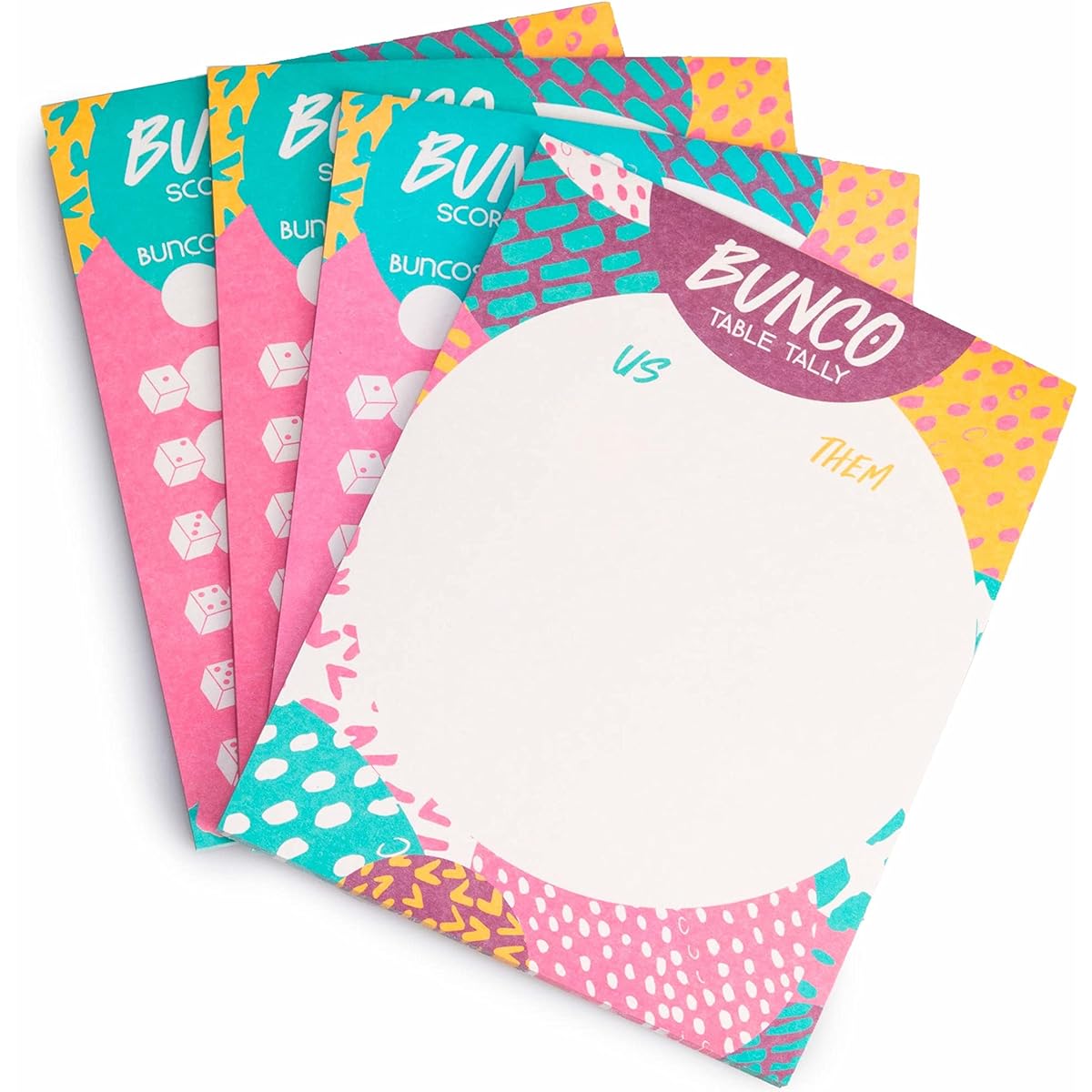 Bunco Score Sheet Refills - 75 Scoreboards & 25 Table Sheet Tally Pads - Essential Party Supplies, Fun Learning Activities & Extra Game Pieces for Family Nights, Rec Rooms, Fundraisers