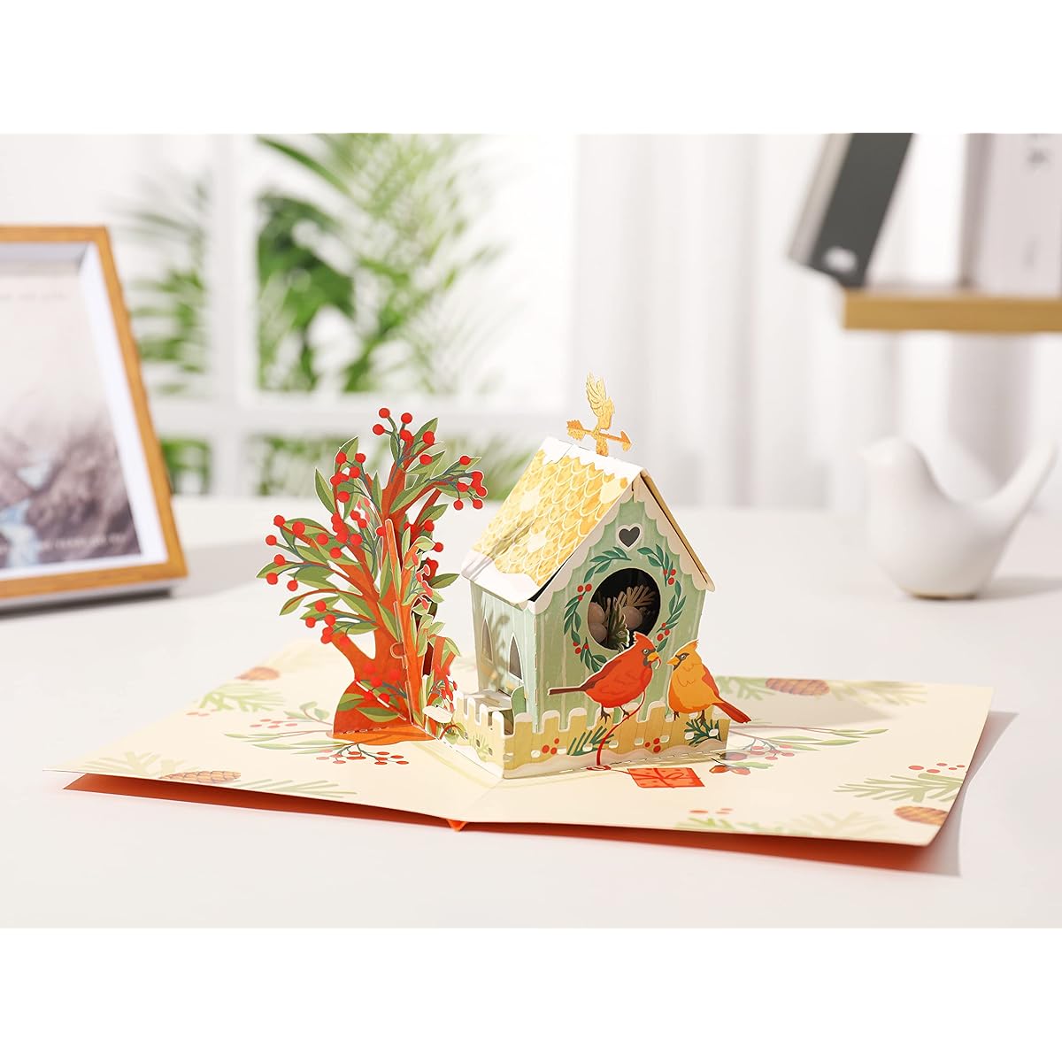 Liif Cardinal Love Bird Valentines 3D Greeting Pop-up Card