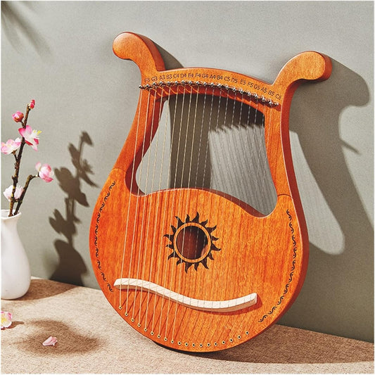 WowZza Lyra Harp 19 String Classical Wooden Musical Instrument Lyre Harp with Tuning Wrench Strings/19 String Wood Color