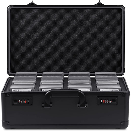 Maitys Grading Card Storage Box Sports Card Display Case Grading Card Slab Carrying Case Compatible with 120+ BGS PSA FGS Grading Sports Trading Cards Waterproof Card Case for Grading Sports Cards
