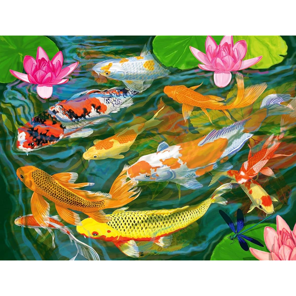 Springbok's 1000 Piece Jigsaw Puzzle Koi Pond - Made in the USA