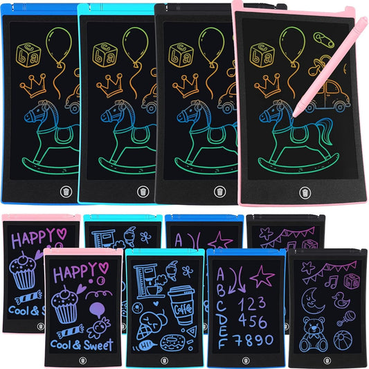 12PCS LCD Writing Tablet 8.5 Inch Colorful Drawing Pad for Kids Reusable Electronic Doodle Board Drawing Tablet Educational Learning Toys for Girls Boys Age 3 4 5 6 7 8 Toddlers Office School Home