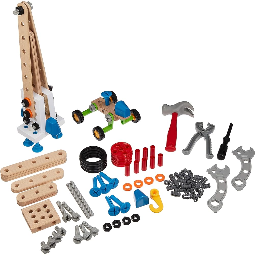 BRIO Builder Construction Set [Total 136 Pieces] Target Ages 3+ (Carpenter Tool Play Toy Educational Toy) 34587 & Builder Starter Set [Tool Play Toy] 34586 [Set Purchase]