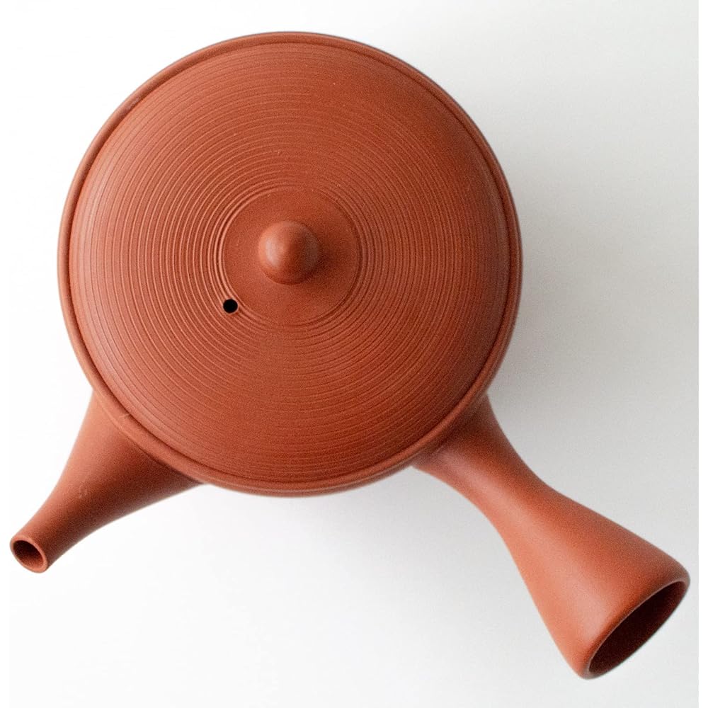 Tokoname Ware Tokocralabo (Tokocralabo) Gyokukogama Teapot Vermillion Ceramesh Ceramic Tea Strainer for Two People Approximately 290ml Lined Pattern Green Tea Japanese Tea Made in Japan 266257