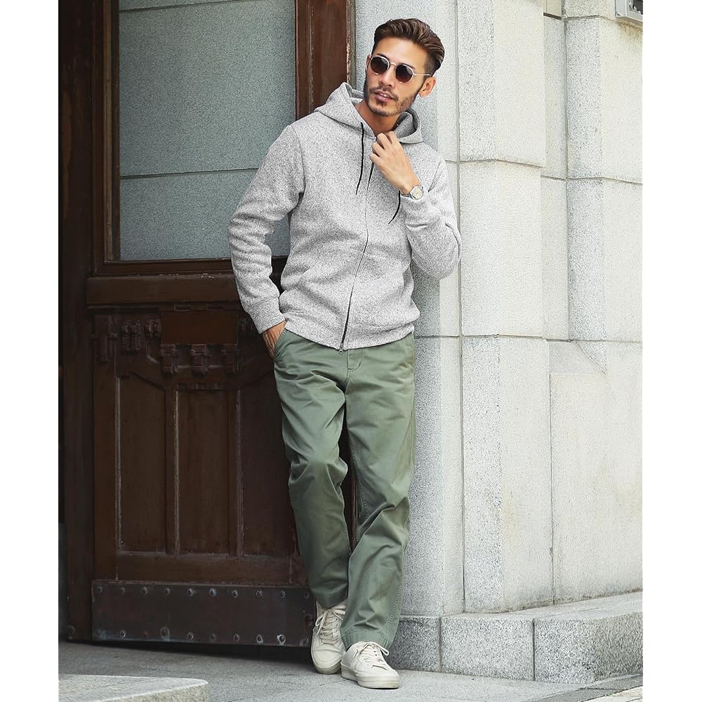 [JIGGYS SHOP] Ziggy's Shop Knit Fleece ZIPUP Parka｜Men's Zip-up Brushed Fleece Sweatshirt Long Sleeve Hoodie Slim Slim Warm Loungewear Loungewear Daily Wear Plain Autumn Clothes Winter Clothes