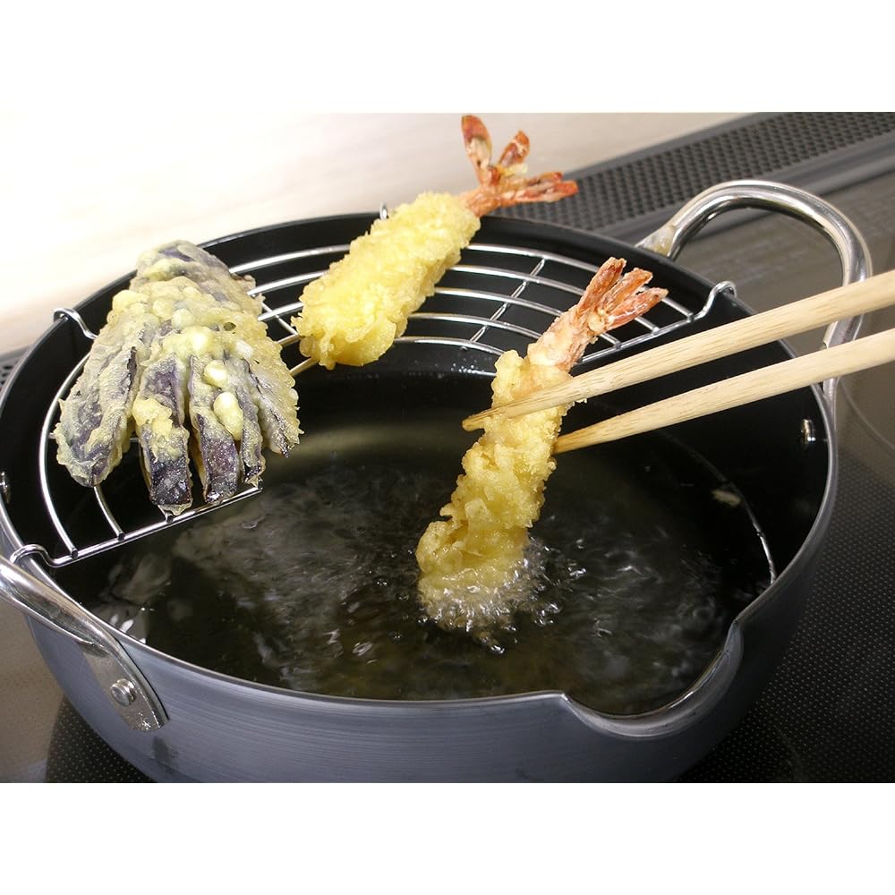 River Light Kiwami JAPAN Iron Deep Tempura Pot M 2.4L Iron Nitride Nitriding Compatible with IH Rust Resistant Made in Japan J1324