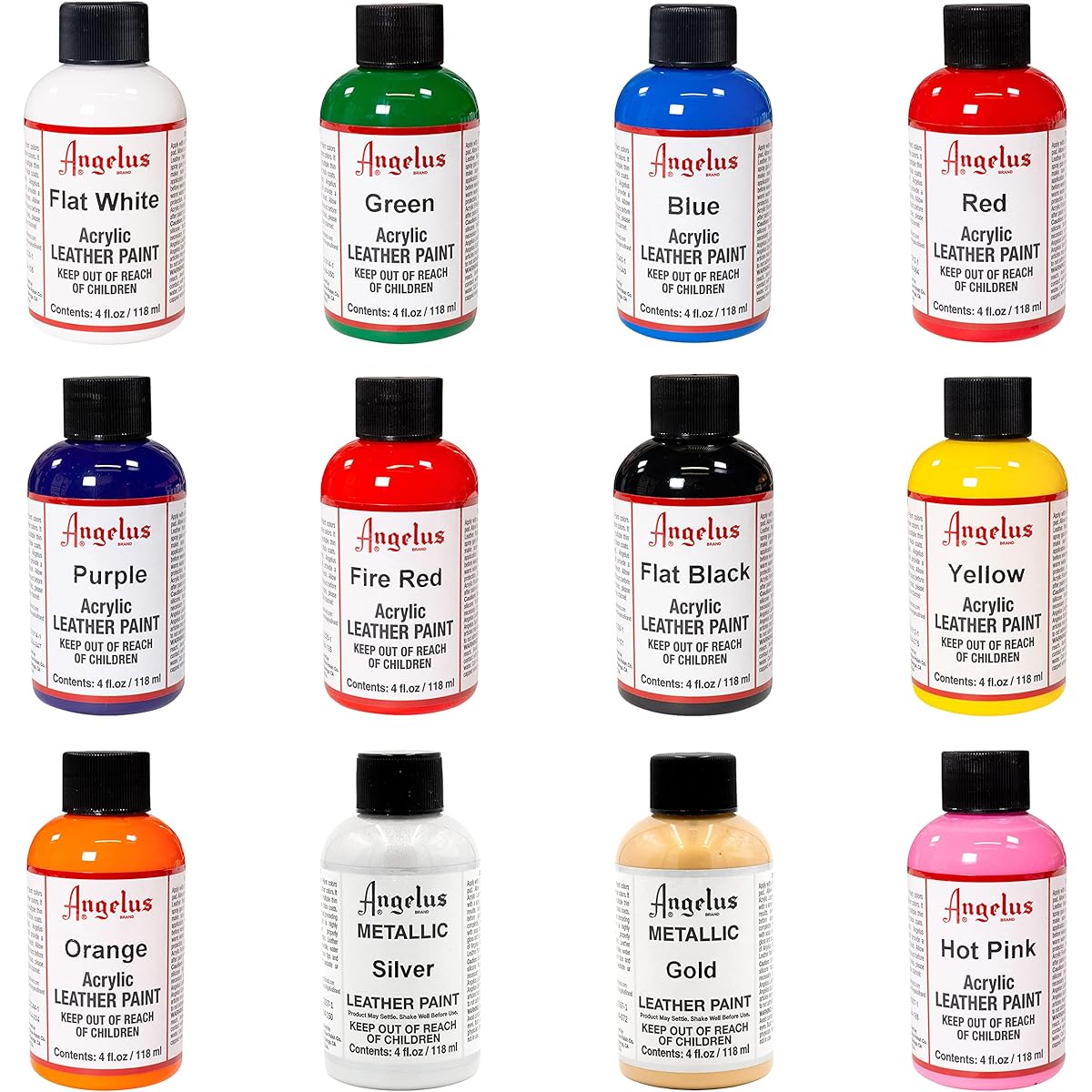 Angelus 4oz Acrylic Paint 12pk by Angelus