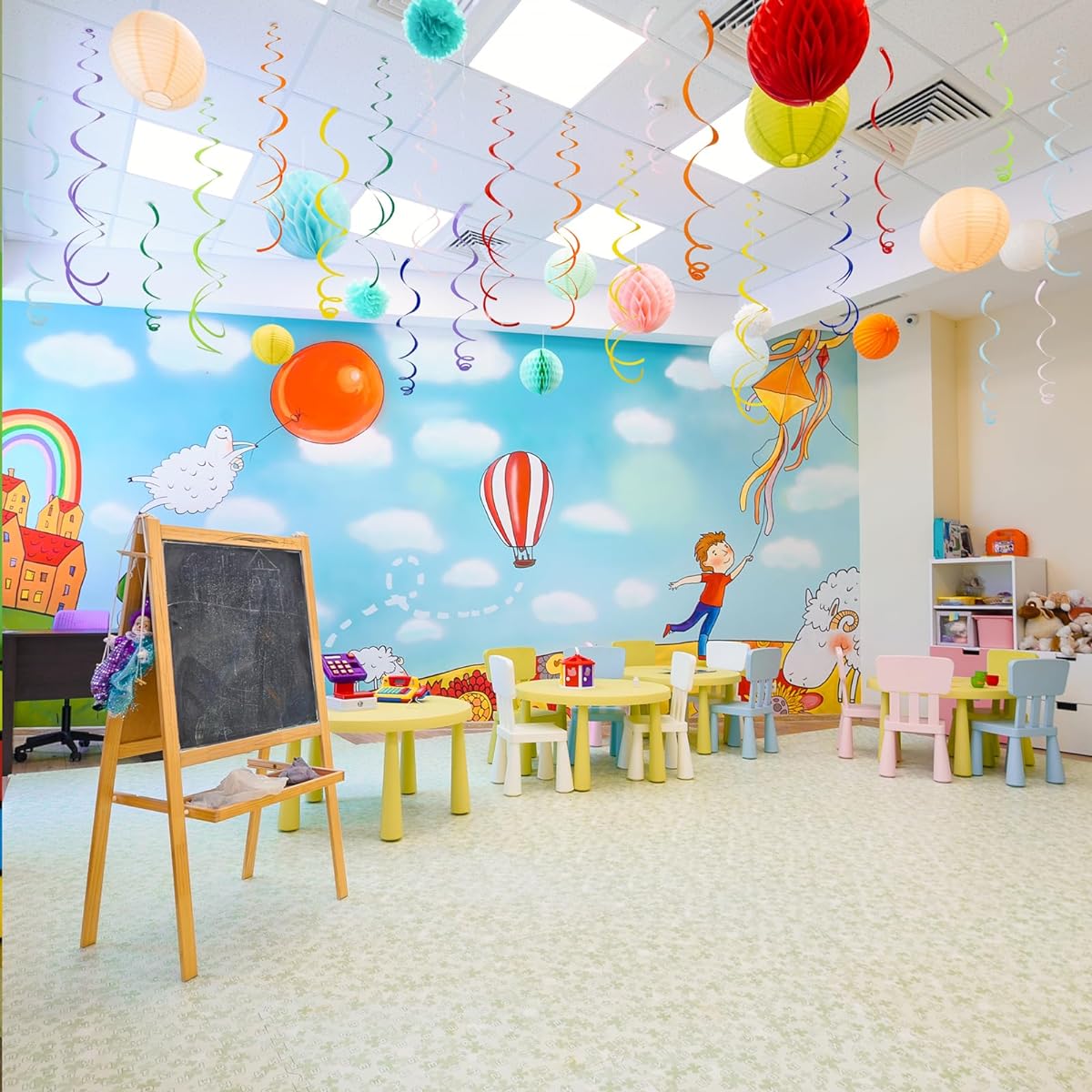 36pcs Macaron Rainbow Hanging Swirls Party Decorations Hanging from the Ceiling Decor Foil Plastic Birthday Streamer Decorations for Party Anniversary Wedding Graduation Gifts