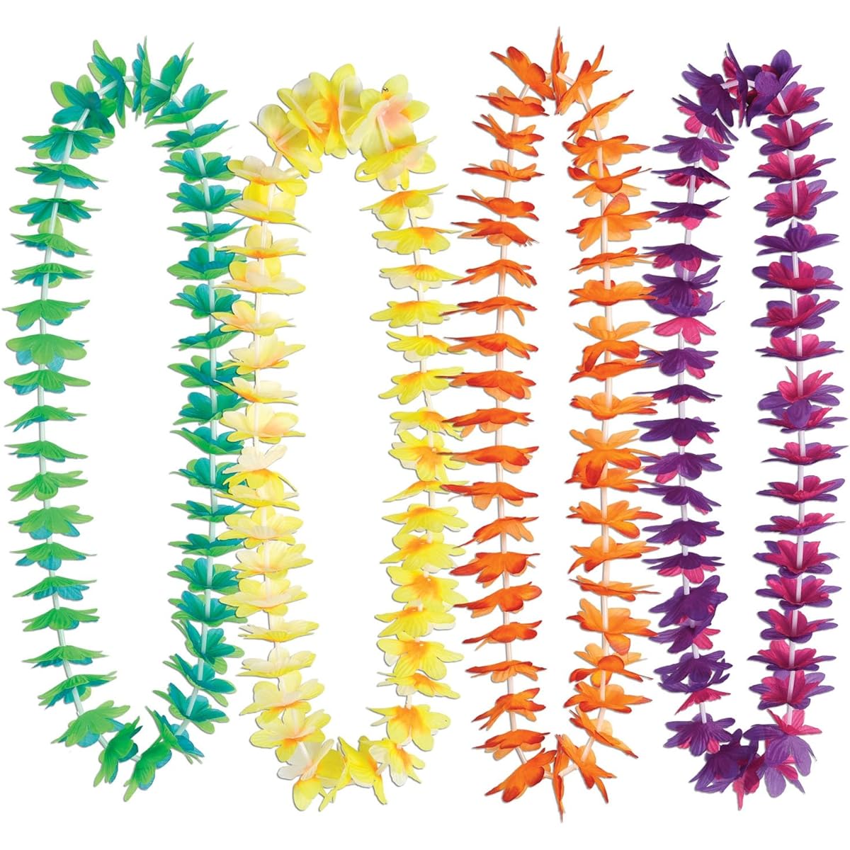 Beistle 57392-50 50 Pack Silk 'N Petals Waikiki Wreaths Party Favors, 40 Inch