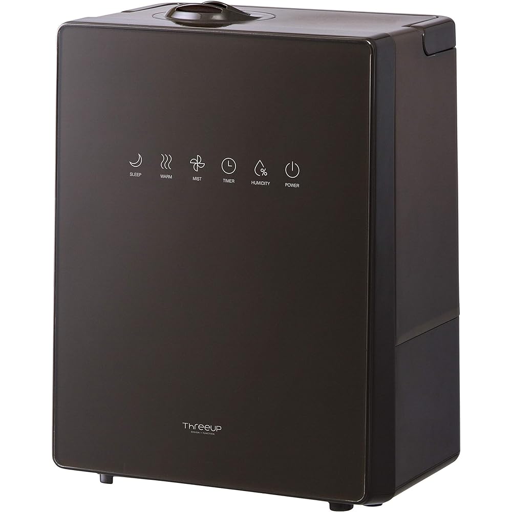 THREEUP Hybrid Humidifier NEW Square Mist with Humidity Control Function Brown HB-T1825-BR