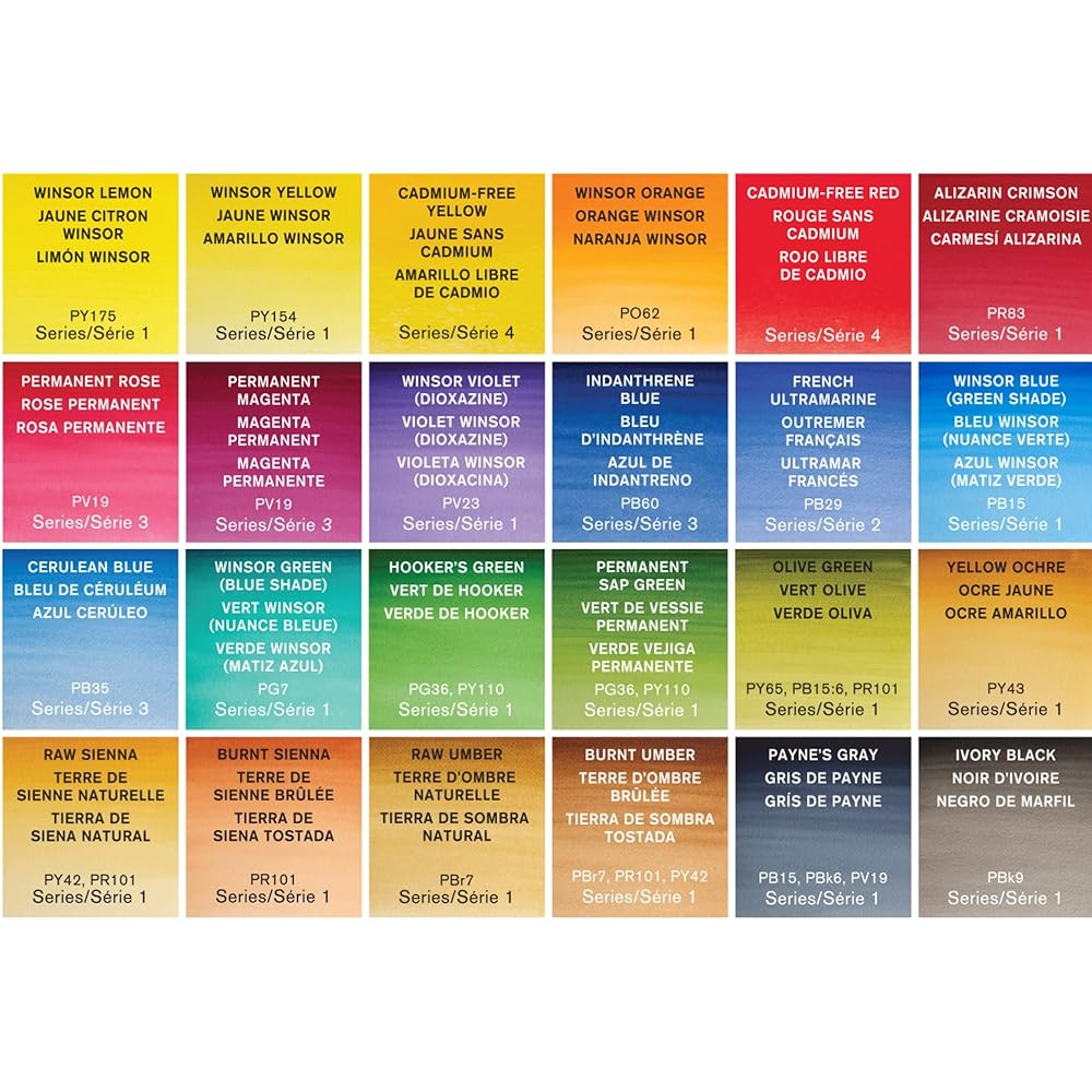Winsor & Newton Winsor & Newton Watercolor Paints Winsor & Newton Professional Watercolor 24 Color Set Lightweight Metal Box Set Half Pan
