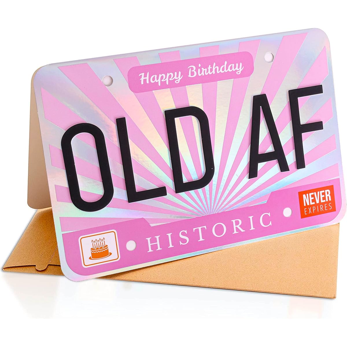 Funny Old woman Joke Happy Birthday Greeting Card – Great Happy Bday Gift for Mom, Sister, Wife, Daughter, Girlfriend | 30th 40th 50th 60th 70th - Comes w/envelope and seal [BIG 9 inch X 6 inch size]