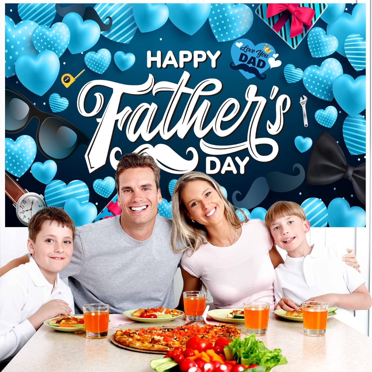 tineit Father's Day Banner, Large 71" x 43" Father's Day Decorations, Father's Day Decorations, Party and Father's Day Banners, Outside Photo Banner