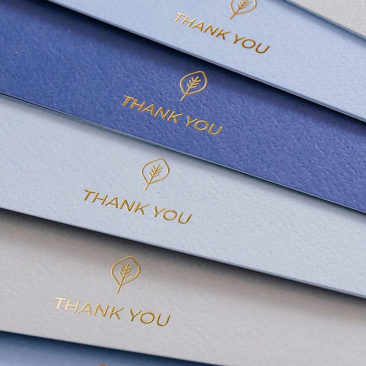 100 Thank You Cards with Envelopes for Any Occasion - Coastal Blue and Gray Shades - Bulk Thank You Cards & Stickers - Non-Folding Thank You Notes - Express Your Appreciation with Personalized Note Cards - 6 x 4 Inch