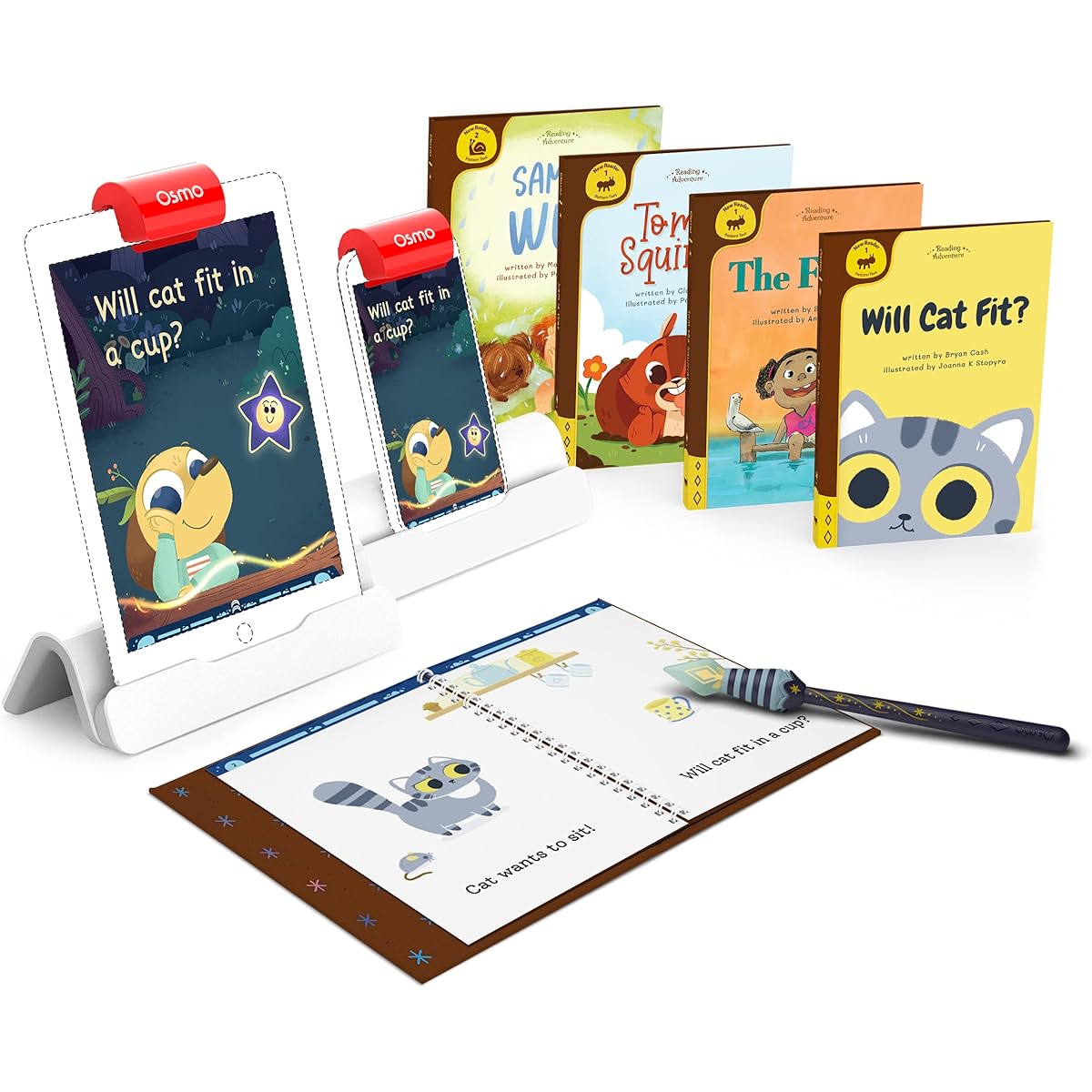 Osmo - Reading Adventures - Beginning Reading Kit for iPad & iPhone + Access to 4 More Books - Ages 5-7 - Builds Reading, Phonics, Comprehension & Sight Word Base US Only