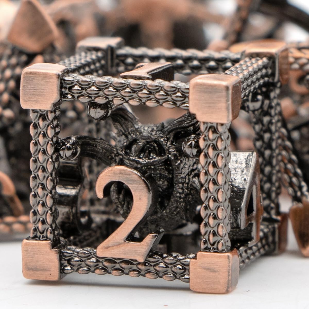 Beholder Dice, HNCCESG DND Dice 7 Piece Set, Dice Set D&D Metal for Dungeons and Dragons Dice or D&D Dice, RPG Role Playing MTG Tabletop Board Game (Eyecopper)