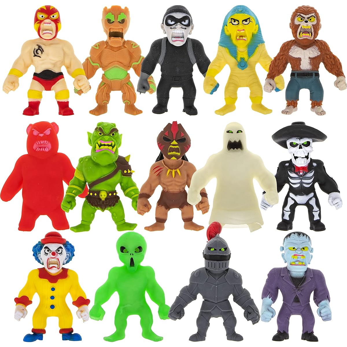 Monster Flex Stretch Toys for Boys and Girls - 14 Unique Creepy Stretch Monsters Monster Stretch Guy Toys Kids Birthday Gifts Party Favors Sensory Fidget Stress Toys for Kids Series 3 (Tree Man)