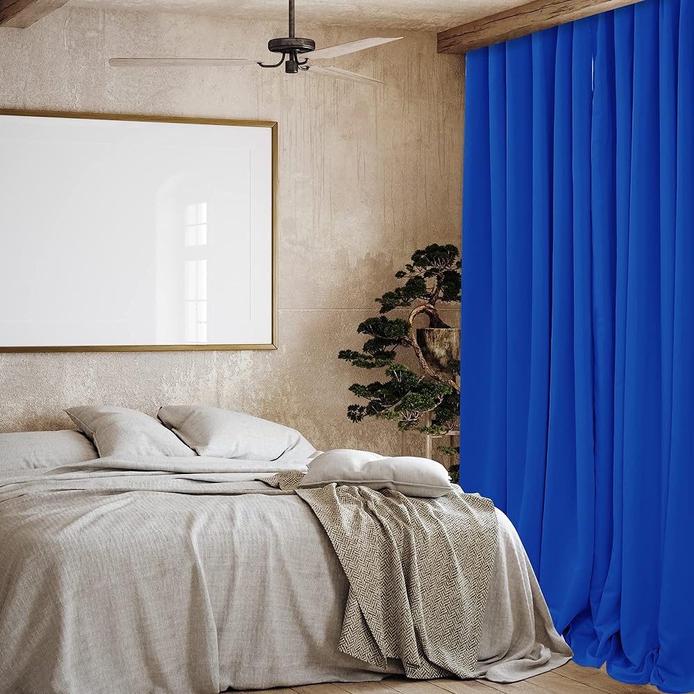 Deconovo 1st Grade Blackout Curtains, Width 100cm Length 230cm, Royal Blue, Memory Processed, Completely Blackout, UV Protection, Thermal Insulation, Energy Saving Measures, Day/Night Blindfold, Set of 2