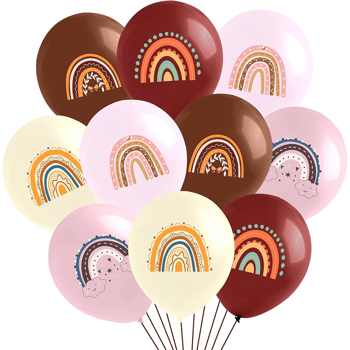 WT-Boho rainbow balloons 52 pieces