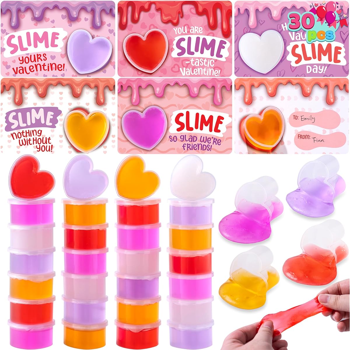 Valentine's Day slime card included (Valentine) 30 packs