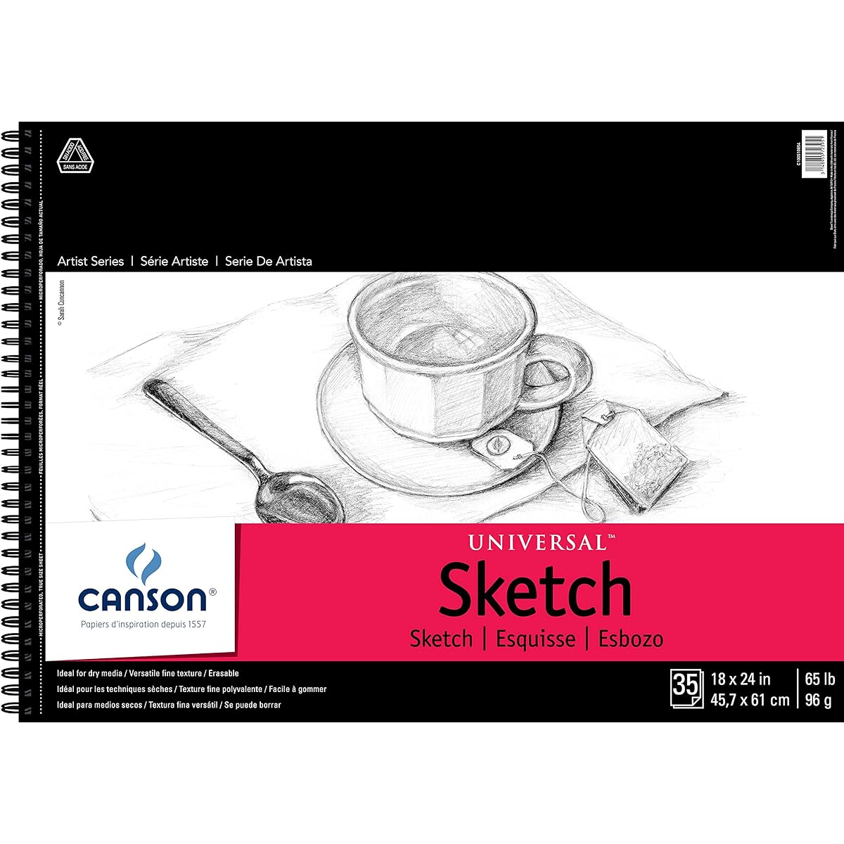 Canson Universal Spiral Sketch Book 18"X24"-35 Pages (Parallel Import)