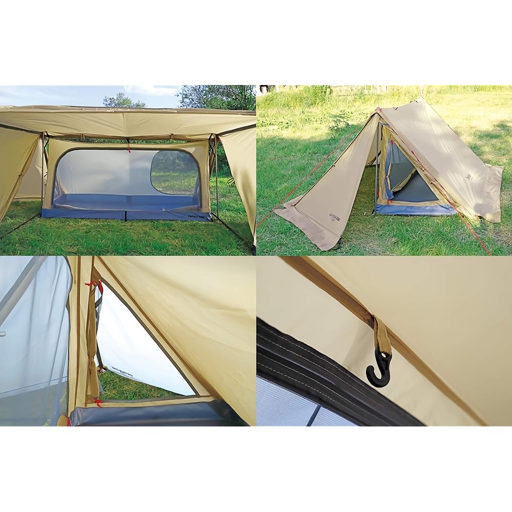CAPTAIN STAG Tent Solo Tent Pup Tent Solo Base for 1 Person UV Protection Aluminum Pole Waterproof Fly 2000mm/Floor 3000mm Khaki Trekker UA-63
